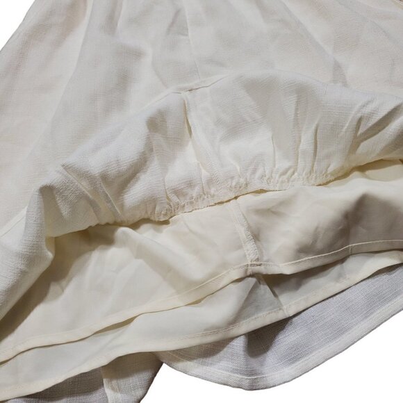 Express x LadyGang Ruffle Neck Flutter Sleeve Dress Womens 0 White Chic Feminine - Picture 4 of 7